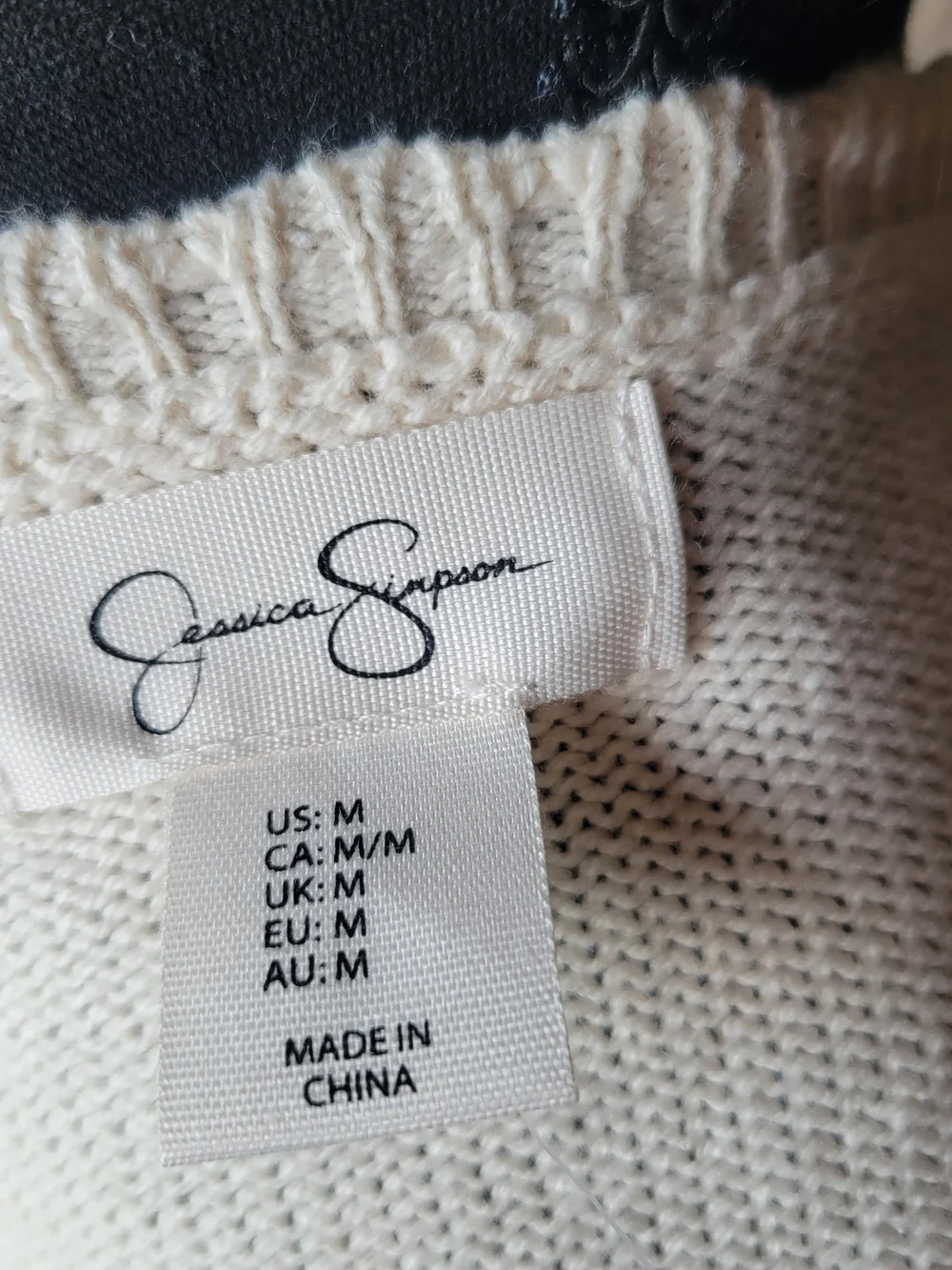 NWT Jessica Simpson Cream Cardigan with Yellow Rose Embroidery Size M
